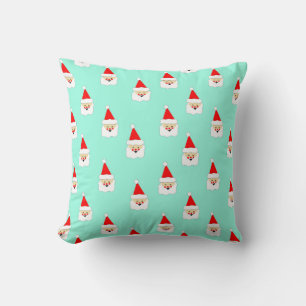 santa claus pattern mid century christmas cushion