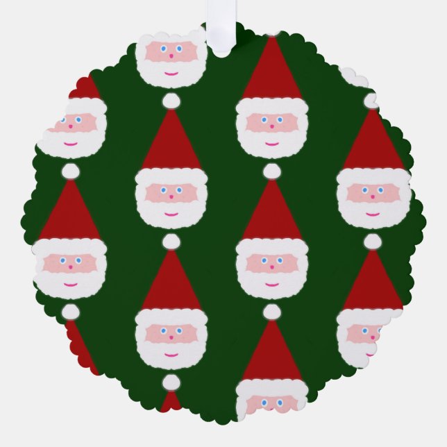 Santa Claus Pattern Tree Decoration Card (Front)