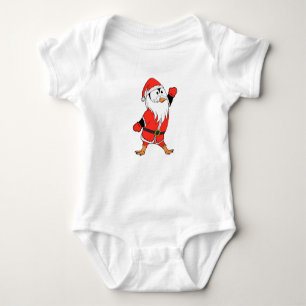 Santa Claus Penguin Ready for Christmas Baby Bodysuit
