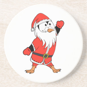 Santa Claus Penguin Ready for Christmas Coaster