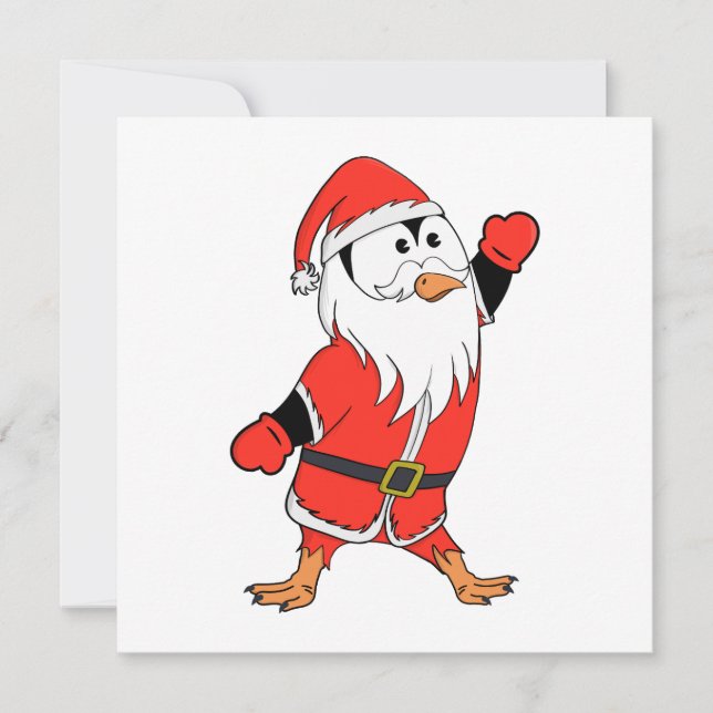 Santa Claus Penguin Ready for Christmas Invitation (Front)