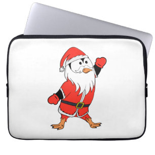 Santa Claus Penguin Ready for Christmas Laptop Sleeve