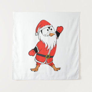 Santa Claus Penguin Ready for Christmas Tapestry