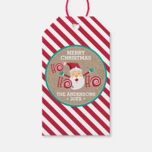 Santa Claus Peppermint Personalised Christmas Gift Tags