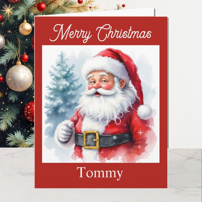 Santa Claus Personalise Christmas for Grandchild Card (Creator Uploaded)