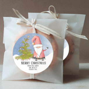 Santa Claus Personalised Merry Christmas Classic R Classic Round Sticker