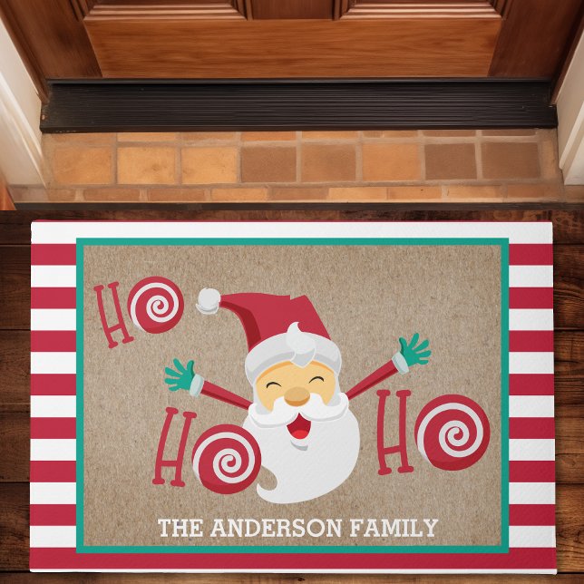 Santa Claus Personalised Monogram Christmas Doormat (Creator Uploaded)