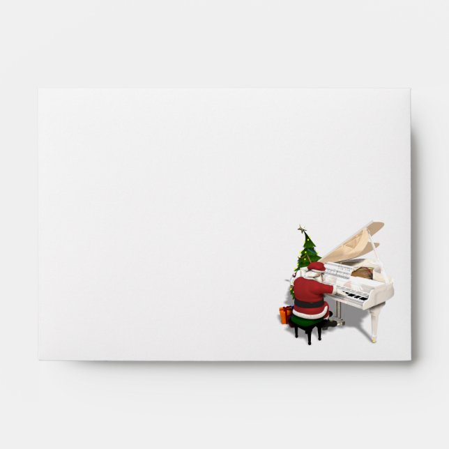 Santa Claus Pianist Envelope (Front)