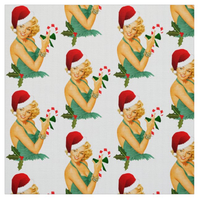 santa claus pin up fabric (Swatch)