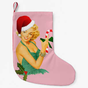 santa claus pin up small christmas stocking