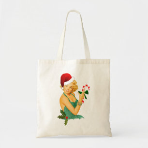 santa claus pin up tote bag