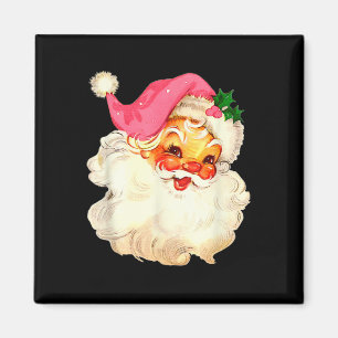 Santa Claus Pink Christmas Face Old Xmas Vintage P Magnet