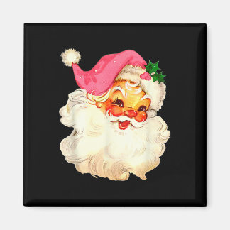 Santa Claus Pink Christmas Face Old Xmas Vintage P Magnet