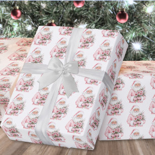Santa Claus Pink Christmas Wrapping Paper
