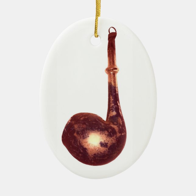 Santa Claus Pipe Ceramic Tree Decoration (Front)