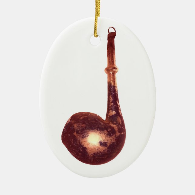 Santa Claus Pipe Ceramic Tree Decoration (Front)