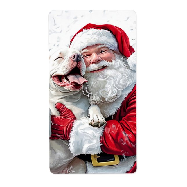 Santa Claus & Pitbull Puppy Dog (Front)