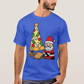 Santa Claus Pizza Christmas Tree Italian Food Love T-Shirt