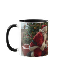 Santa Claus placing presents under the tree