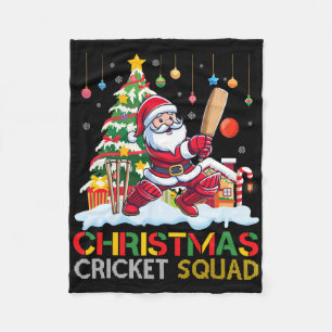 Santa Claus Play On Snow Xmas Tree Christmas Crick Fleece Blanket