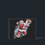 Santa Claus Playing American Football Christmas  Holiday Postcard<br><div class="desc">Santa Claus Playing American Football Christmas Football Fan</div>