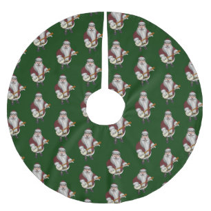 Santa Claus Playing Banjo Brushed Polyester Tree Skirt