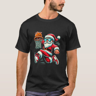 Santa Claus Playing Basketball Christmas Xmas T-Shirt