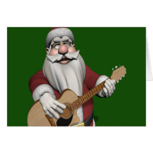 Santa Claus Playing Christmas Songs On His Guitar