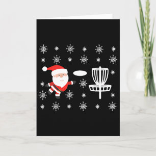 Santa Claus Playing Disc Golf Ugly Christmas Card