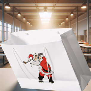Santa Claus playing golf Large Gift Bag