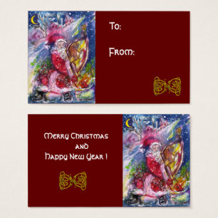 SANTA CLAUS PLAYING HARP Celtic Knots Christmas