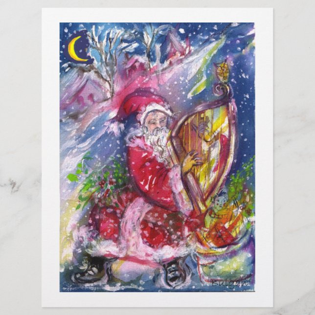 SANTA CLAUS PLAYING HARP IN THE MOONLIGHT FLYER (Front)