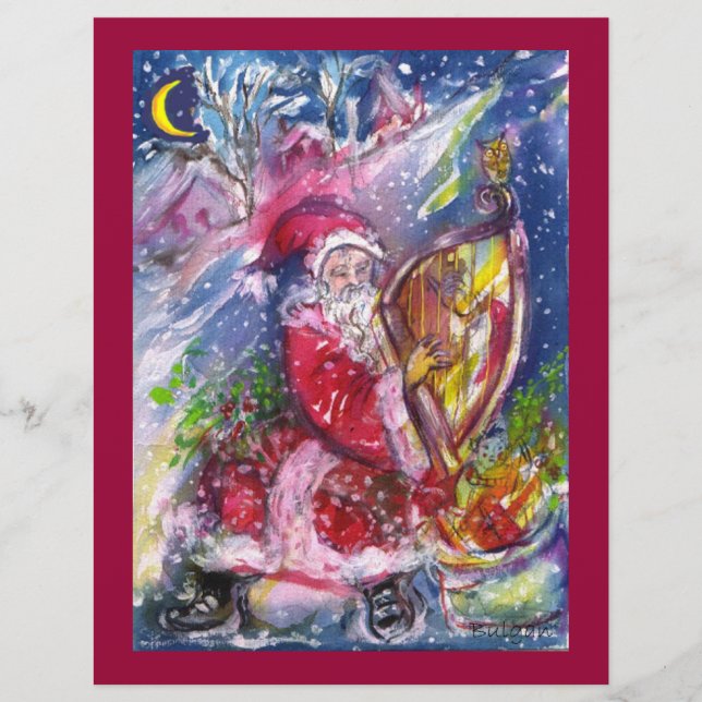 SANTA CLAUS PLAYING HARP IN THE MOONLIGHT FLYER (Front)