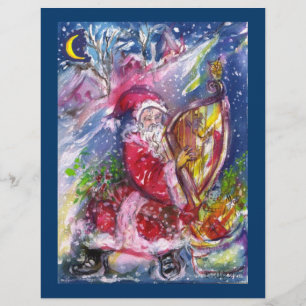SANTA CLAUS PLAYING HARP IN THE MOONLIGHT FLYER