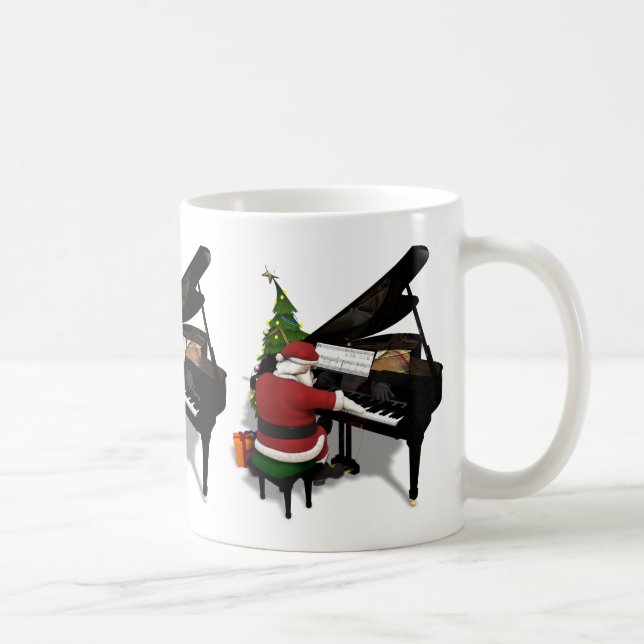 Santa Claus Playing Piano Coffee Mug (Right)
