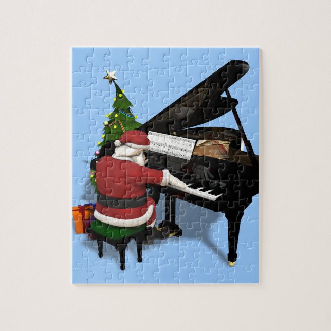 Santa Claus Playing Piano Jigsaw Puzzle (Vertical)