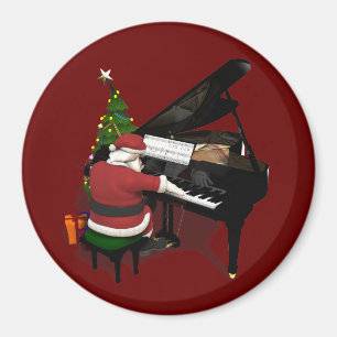 Santa Claus Playing Piano Magnet