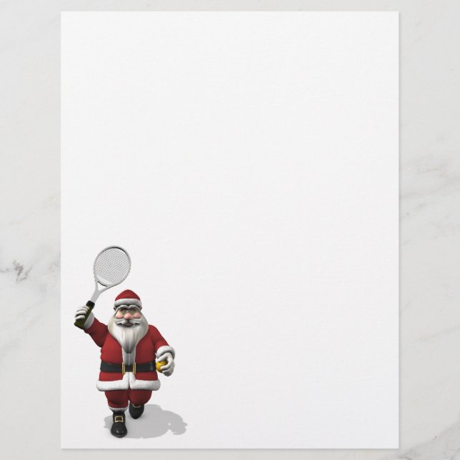 Santa Claus Playing Tennis (Front)