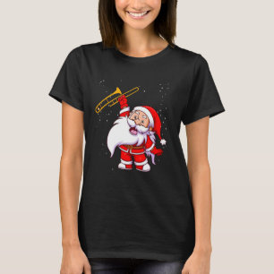 Santa Claus Playing Trombone Funny Christmas Tromb T-Shirt