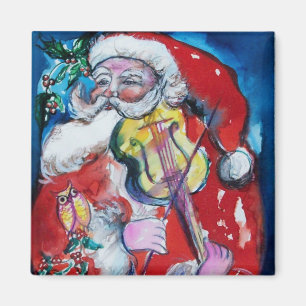 SANTA CLAUS PLAYING VIOLIN Christmas Party Magnet