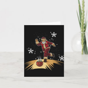 Santa Claus Plays Bowling Xmas Gift For Your Bow  Card