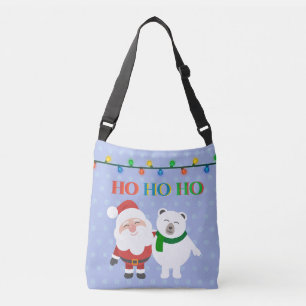 Santa Claus polar bear cute ho ho ho Christmas  Crossbody Bag