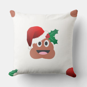 santa claus poop emoji cushion