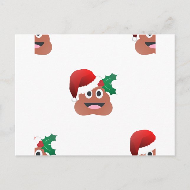 santa claus poop emoji holiday postcard (Front)