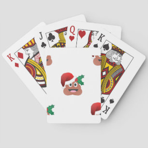 santa claus poop emoji playing cards