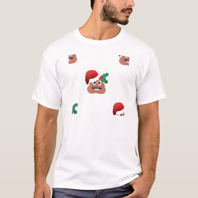 santa claus poop emoji T-Shirt (Front)