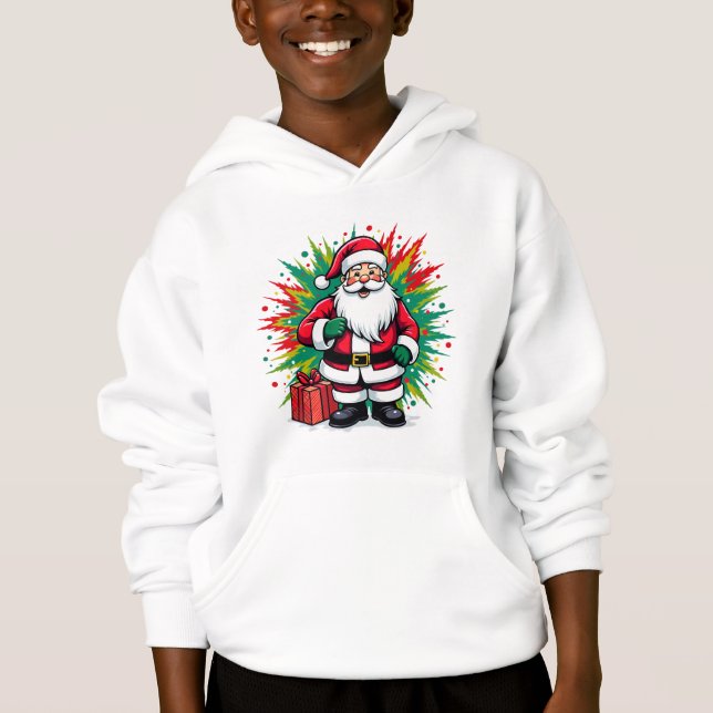 Santa Claus Pop Art with colour splash background (Front)