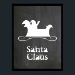 Santa Claus Poster<br><div class="desc">... in his sleigh on a chalk board background.</div>