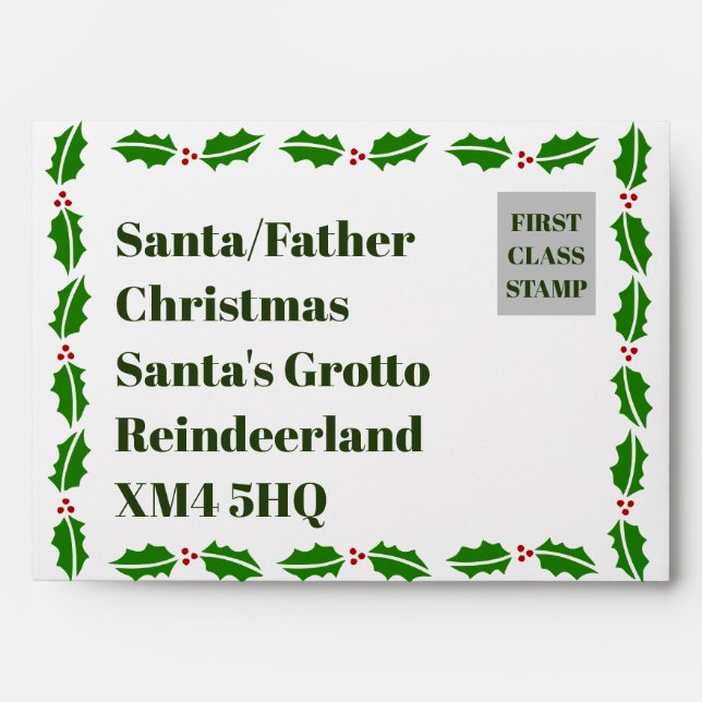 Santa Claus Pre-Printed Address Envelope (Front)