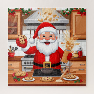 Santa Claus Preparing Christmas Treats In Kitchen Jigsaw Puzzle
